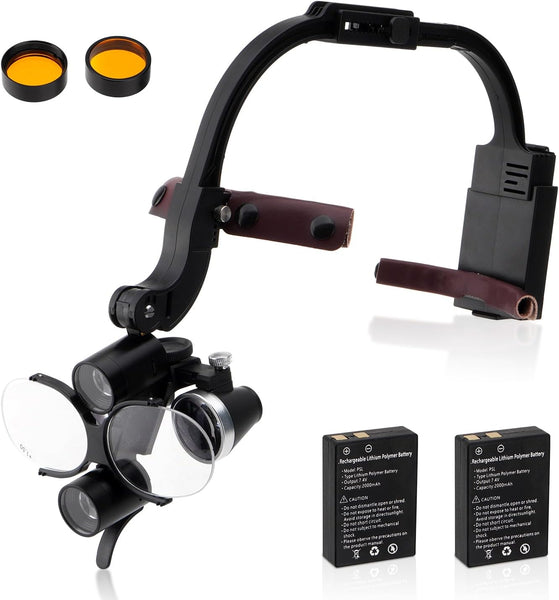 Head-Mounted Dental Loupes with LED Headlamp