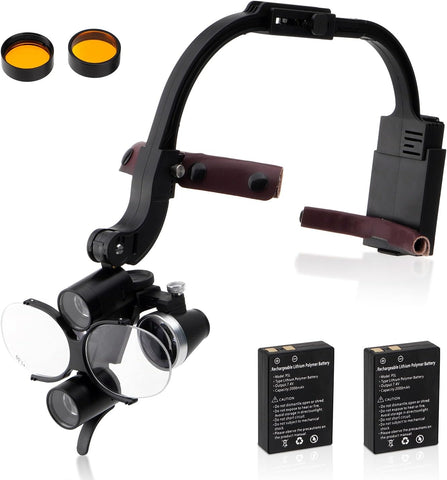 Head-Mounted Dental Loupes with LED Headlamp