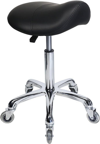 Saddle Stool Rolling Ergonomic Swivel Chair for Dental Office Massage Clinic Spa Salon